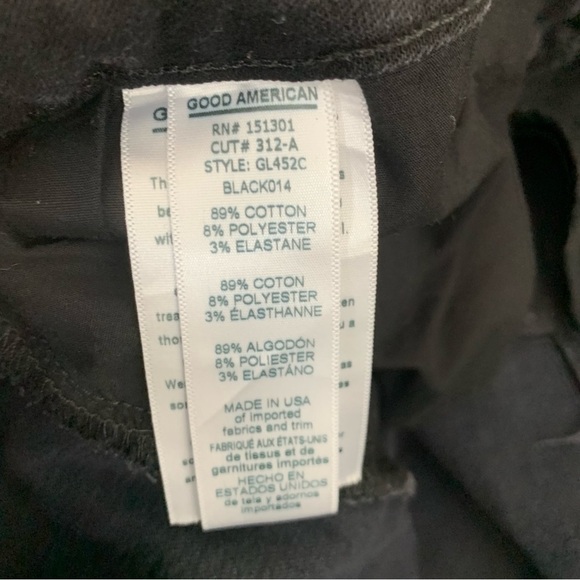 Good American womens black good legs coated jeans 22 - Picture 2 of 7